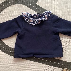 Jacadi Sweatshirt a ruffle floral collar